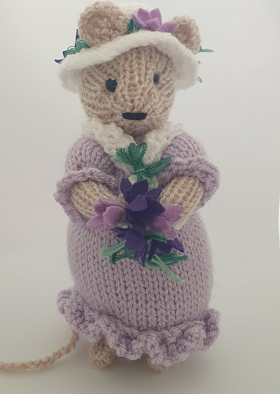 Violet a Hand Knitted Mouse