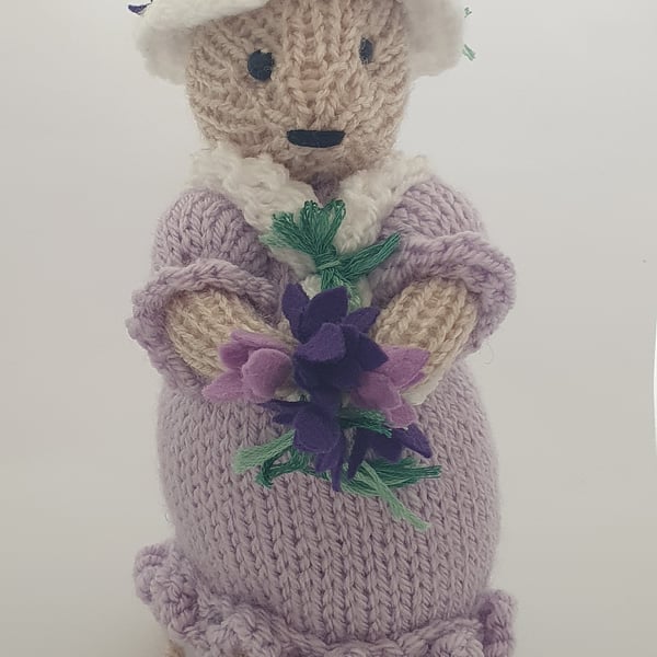 Violet a Hand Knitted Mouse