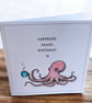 Funny Octopus Birthday Card. Handmade Humorous Birthday Card.  - Image 4