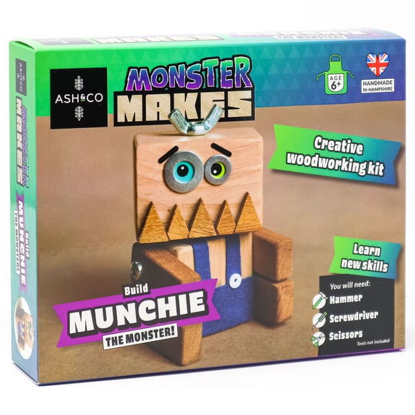 Munchie the Monster, Woodwork craft kit for kids