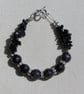Blue Goldstone Gemstone Beaded Bracelet "Blue Moon" - Image 5