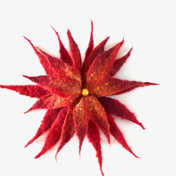 Flower Brooch Handcrafted Jewelry Wool Contemporary Handmade Jewellery Floral Pi