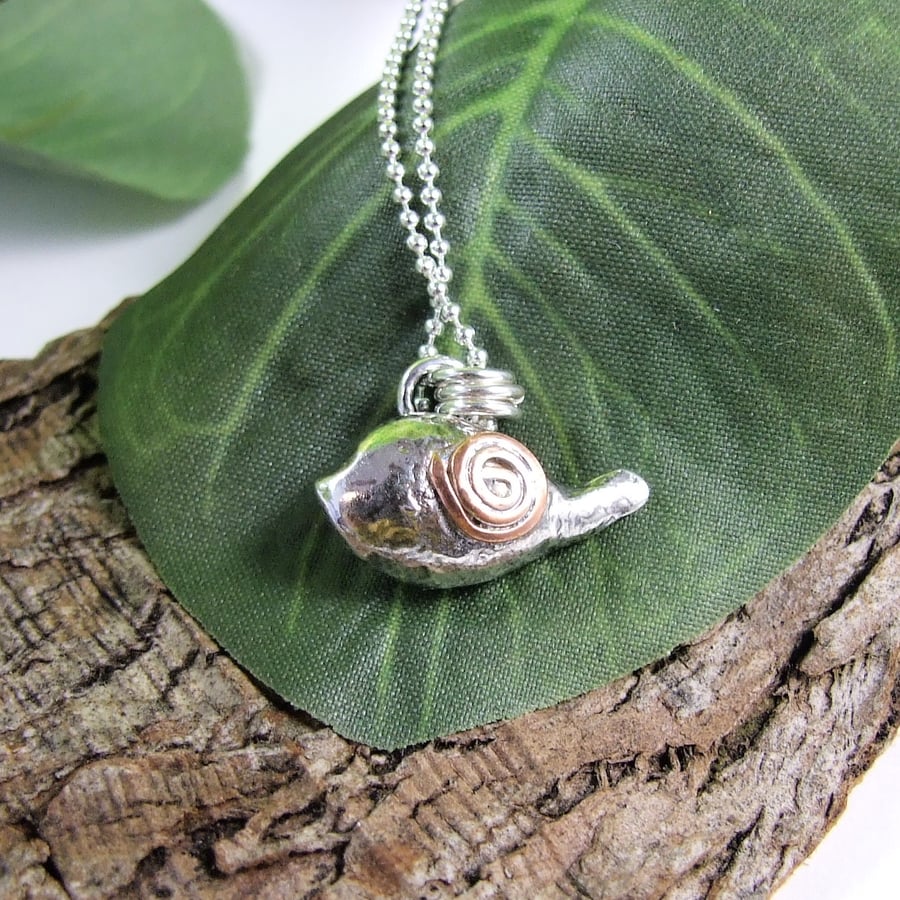 Silver Bird Pendant, Minimalist, Dainty Bird Recycled Silver Necklace