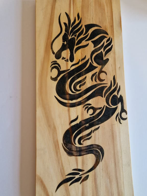 Hand Burnt Dragon Wall Hanging