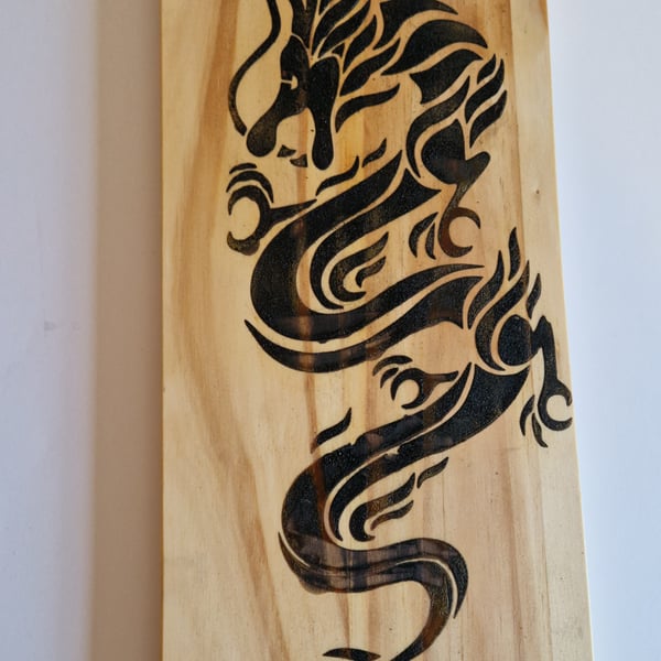 Hand Burnt Dragon Wall Hanging