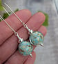 Sterling Silver Turquoise Marble Venetian Glass Long Earrings - JBJ1120 - Image 2