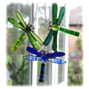 Flight of Dragonflies Stained Glass Suncatcher Dragonfly Trio