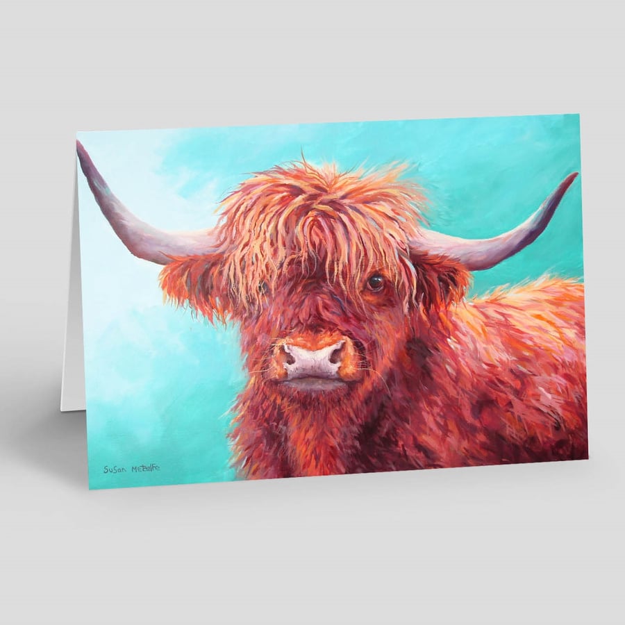 Scottish Highland cow Card