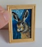 Moonlit Hare Miniature Original Oil Painting  - Image 4