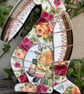 Mosaic Moon Gazing Hare, Made with Vintage china, Ceramic Mosaic Art - Image 2