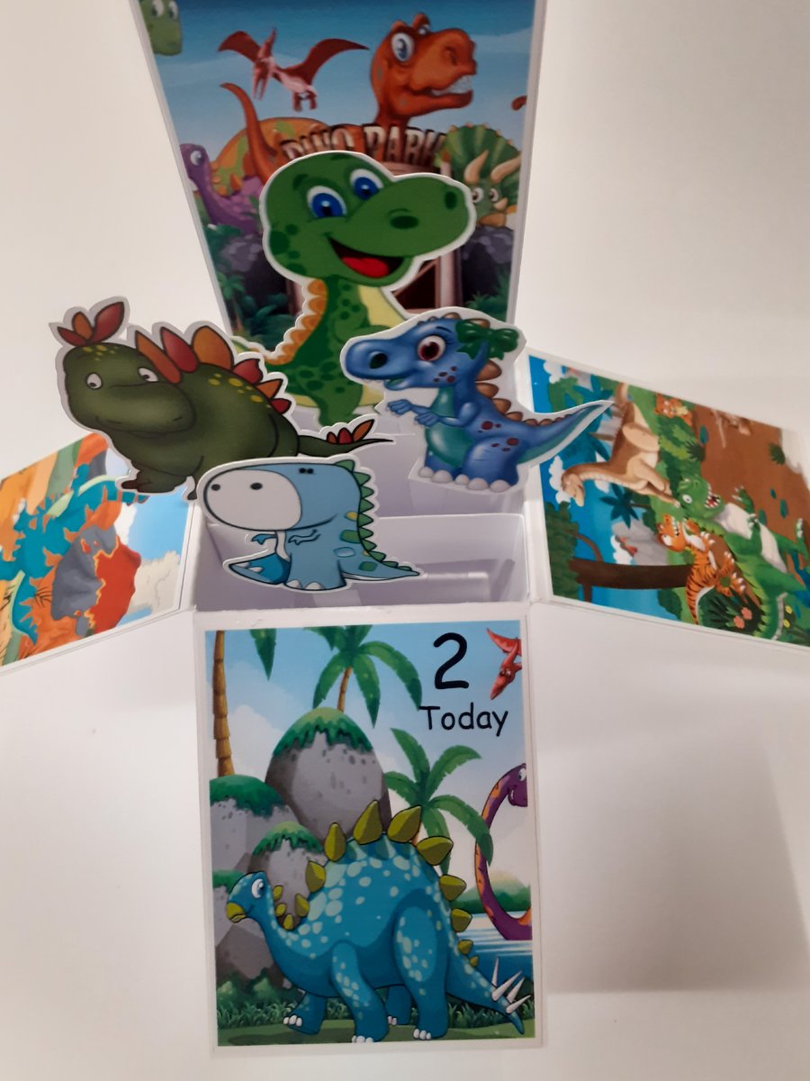 Boys 2nd Dinosaur Birthday Card