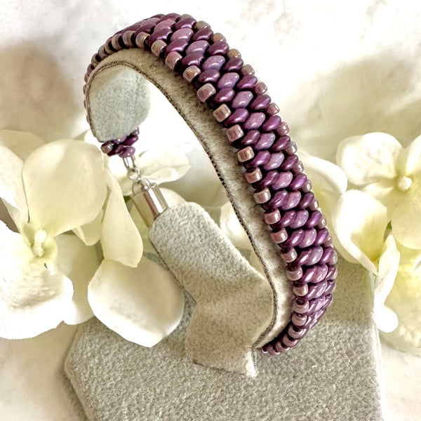 Slim SuperDuo Bracelet - Purple & Lilac