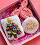 Hand Iced Christmas Tree Biscuit Box, Personalised Stocking Filler For Friend