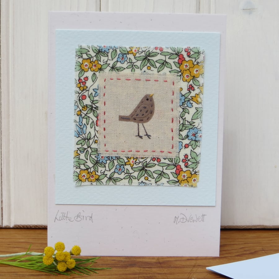 Little Bird,hand-stitched applique, detailed work, other designs available