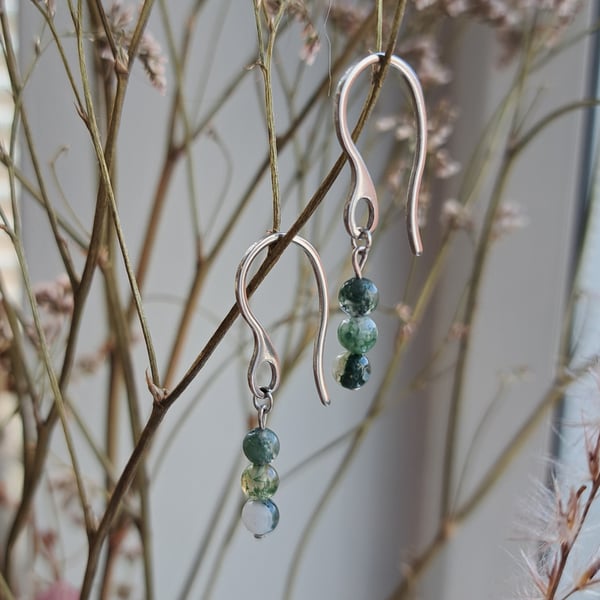 Moss Agate earrings. 