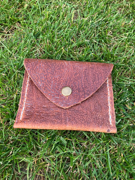 Handcrafted full grain leather wallet in smooth conker or rustic walnut