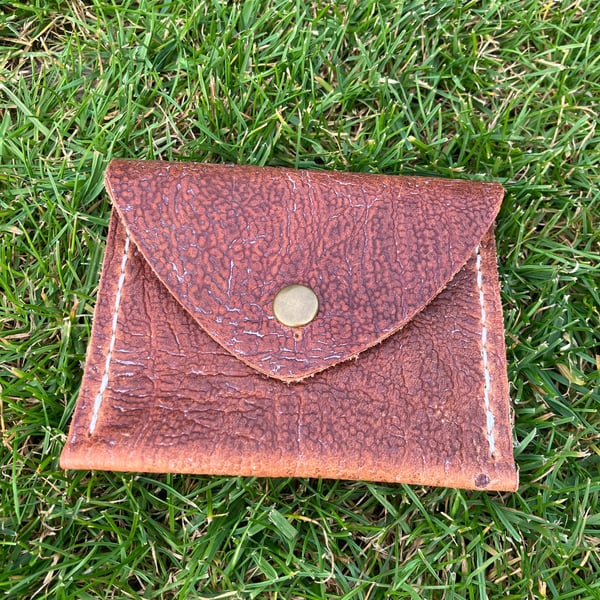 Handcrafted full grain leather wallet in smooth conker or rustic walnut