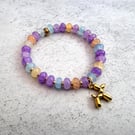 Glass bead charm bracelet