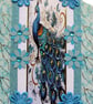 Peacock Bird - Hand Crafted Decoupage Greeting Card - Blank - 3314