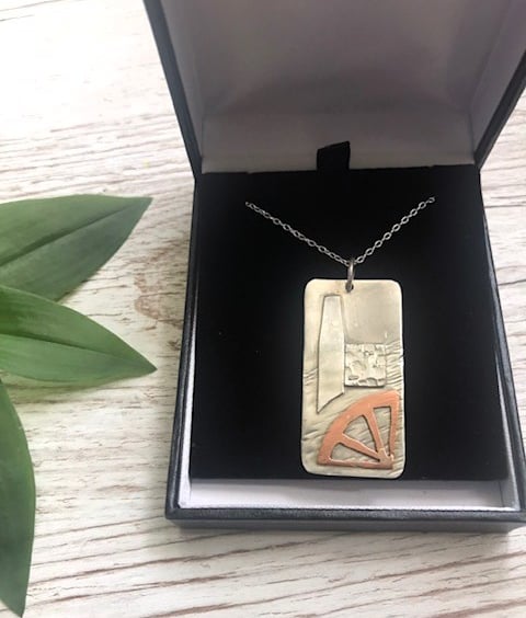 Handmade Sterling Silver & Copper Pendant Necklace - Unique Silver 925 Jewellery
