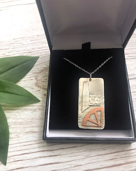 Handmade Sterling Silver & Copper Pendant Necklace - Unique Silver 925 Jewellery