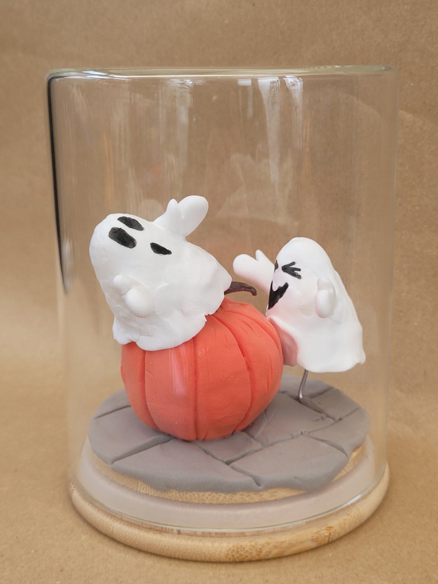 Say Boo to a Ghost - handmade ornament in a glass jar 