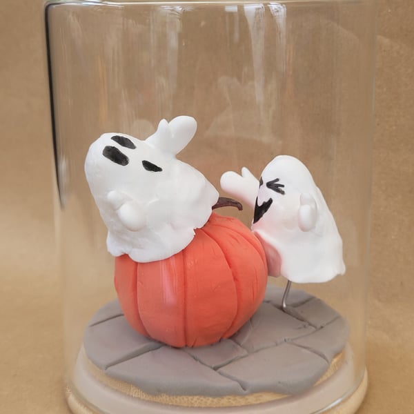 Say Boo to a Ghost - handmade ornament in a glass jar 