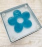 Boxed Set of 2 Fused Glass Coasters - Bubbly Flower Design - Image 4