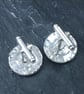 Handmade Silver Pewter Cufflinks, Scallop Shell Design - Image 5