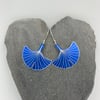 Blue aluminium ginkgo leaf earrings