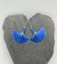Blue aluminium ginkgo leaf earrings