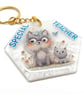Keyring Gift for a Special Teacher with a Cat, Kitten and Bird - Image 3