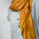 Hand Dyed Pure Silk Scarf In Copper Gold