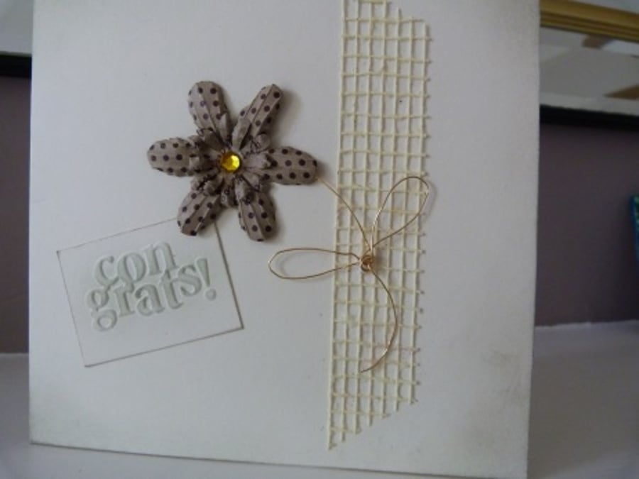 Brown Flower Congratulations Card