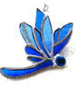 Dragonfly Suncatcher Stained Glass Blue Closed Wing