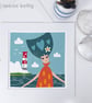 Look The Needles, woman with lighthouse, Giclee print,  - Image 2