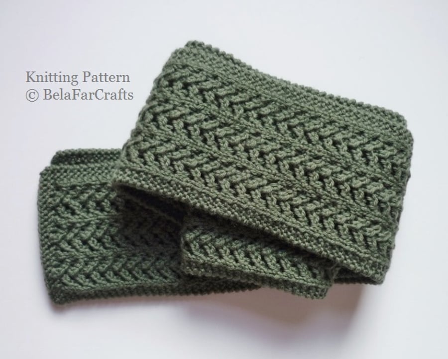 KNITTING PATTERN - Skinny Lace Scarf - Ideal for lace knitting learners 