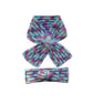 Set Of Cross Over Scarf And Turban Headband In Multi Colour Aran Yarn (R867) - Image 1