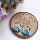 Micro Crochet Gemstone Hoop Earrings