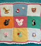 Hand New Crochet Baby girls blanket with applique design 21" x 21"
