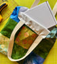 Green & Blue Batik Fabric Tote Bag Sewing Kit - Image 4