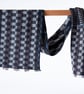 Lush lambswool scarf - Charcoal offset blocks