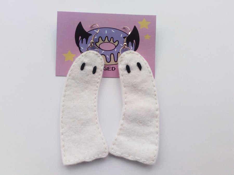 Ghost felt earrings