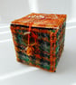 Unique hand embroidered handmade keepsake box in harris tweed - Image 3
