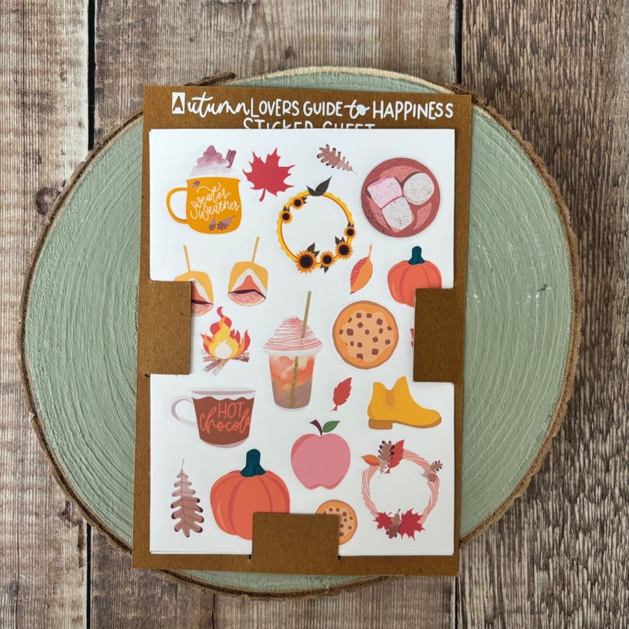 Autumn Lovers Sticker Sheet, Soft Muted Stickers, Journalling,Fall