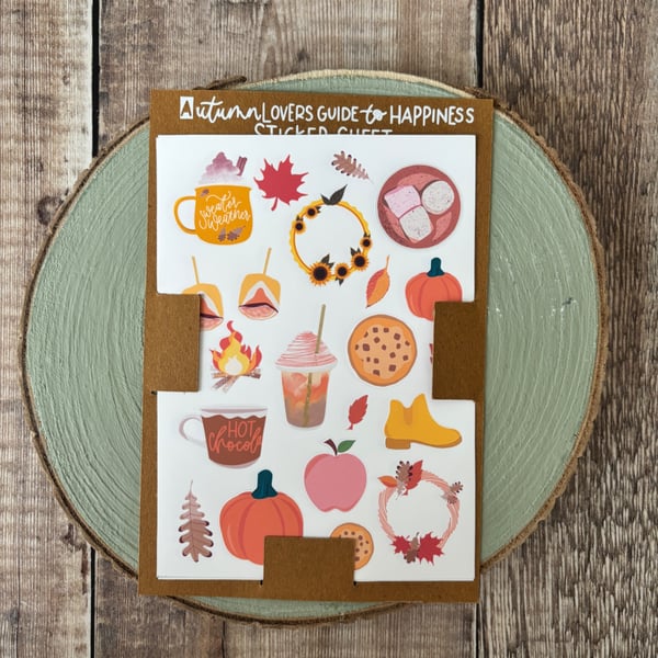 Autumn Lovers Sticker Sheet, Soft Muted Stickers, Journalling,Fall