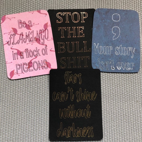 Foiled 4x3 inch Quote Journalling Cards