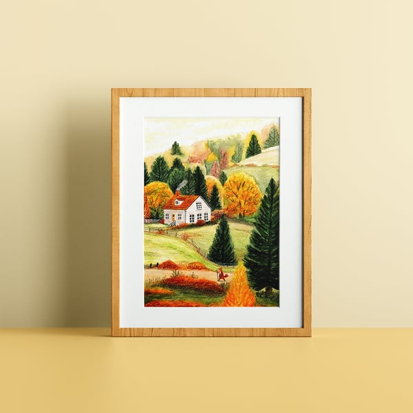 Autumn Fox Art Print - Signed 8 x 10 Print