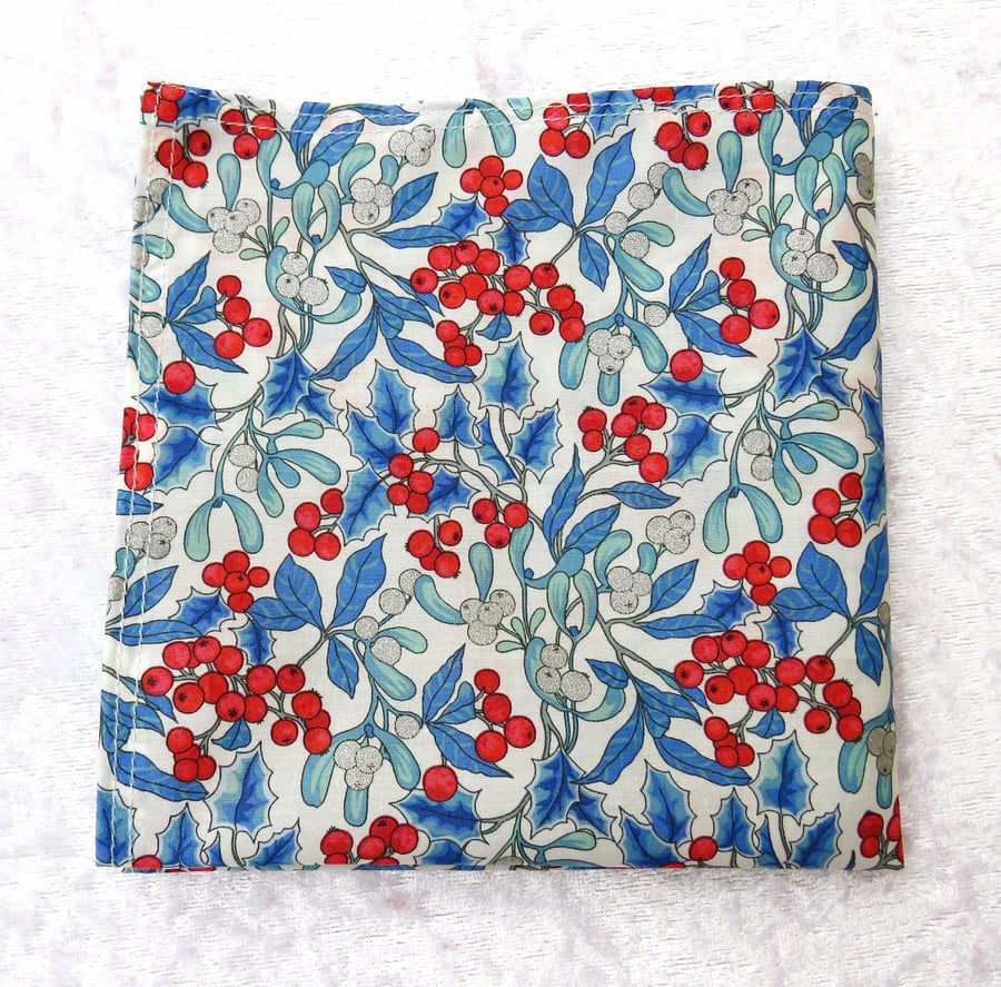 Liberty print handkerchief,  Yuletide Berry