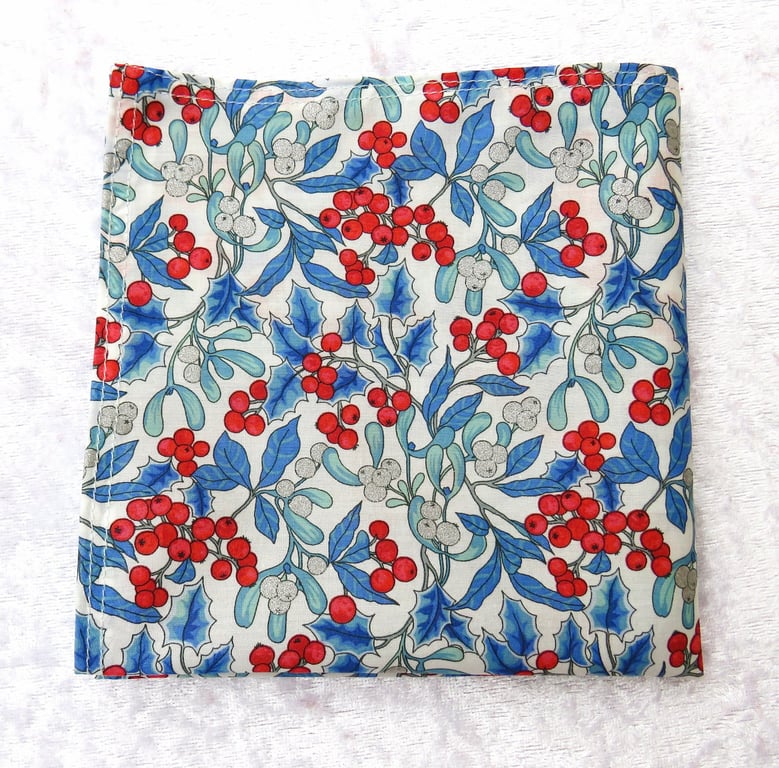 Liberty print handkerchief,  Yuletide Berry